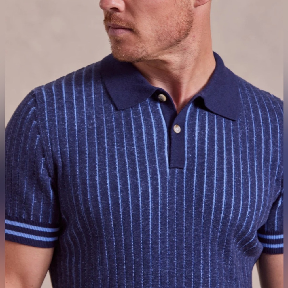 Rye 51 Mens M Polo Form Fitting Cashmere Blend Casual Office